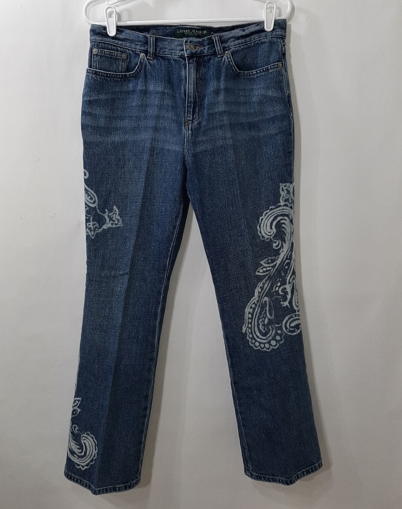 W31 Size 8P Jeans Ralph Lauren Petite Washed Blue Denim Bootcut